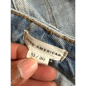 Good‎ American Distressed Denim Shorts Light Wash Button Fly Size 10 thumbnail 4