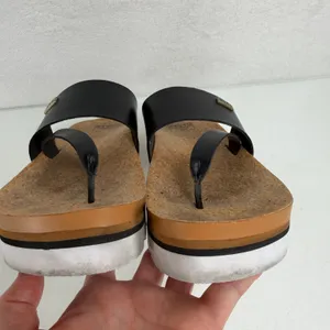 Reef 8 Cushion Sol Hi Black Cork Platform Thong Sandal Beach Casual Flatform thumbnail 7