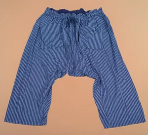 Free people pants blue striped wide leg harem pants xl thumbnail 1