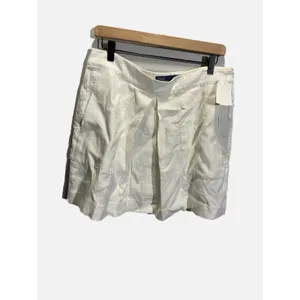 Polo Ralph Lauren Mini Skirt Womens 12 White 100% Linen Pleated Summer‎ Coastal thumbnail 2