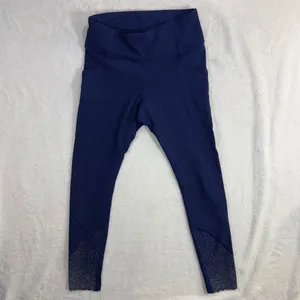 Lululemon XS Tight Stuff Navy Blue Reflective‎ Running Night Ankle Legging Gym thumbnail 2