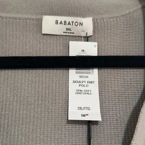 Babaton grey sculpt knit polo NWT thumbnail 4