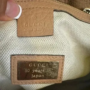 Gucci Vintage Medium Floral Camvas Pink/Beige Leather Tote Bag. thumbnail 12