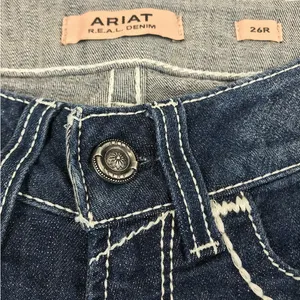 ARIAT Mid-Rise REAL Entwined Boot Jeans Sz 26 Blue Cowgirl Country Western Boho thumbnail 8