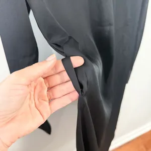 Quince Silk Stretch Mini Shirt Dress Black XS (No Belt) thumbnail 6