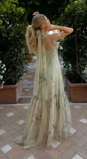 NWT Caara Melody Few Moda Maxi Dress size XS Green mint blossom floral thumbnail 1