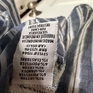 Habitat Clothes to Live In Blue White Striped Split Neck Side Button Top S 11944 thumbnail 4