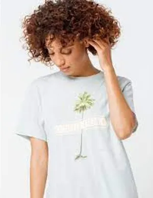 O'Neill Womens Tee Shirt TShirt T Size Small Green Desert Palm‎ Tree NEW thumbnail 1