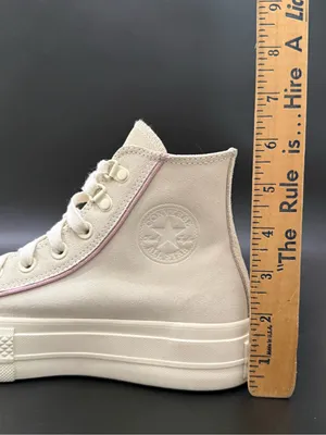 CONVERSE Chuck Taylor All Star Lift Platform High Tops Beige Suede Lilac Piping thumbnail 10
