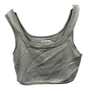 Reformation Women's Grey Knit Scoop Neck Organic Cotton Cropped Tank‎ XL thumbnail 1