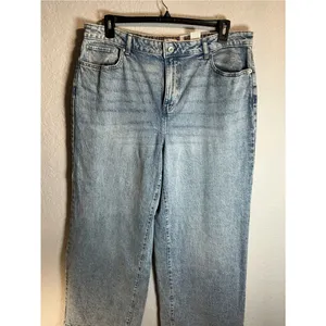 Time and Tru Women Medium Wash High-Rise Wide Leg Jeans NWT Size1 18. thumbnail 3