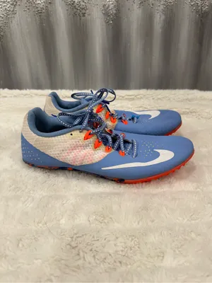 Nike Women’s Zoom Rival S8 Chalk Blue Hyper Orange Track Shoes thumbnail 4
