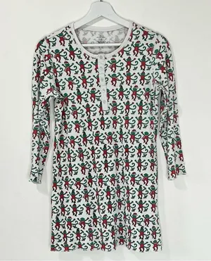 Roller Rabbit Monkey Mas Christmas Long Sleeves Pajama Top T-Shirt Size Small thumbnail 3
