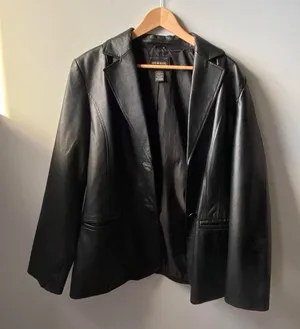Vintage Y2K George Black Leather Blazer 🔥 thumbnail 1