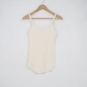 Abercrombie & Fitch Cream Lace Trim Ribbed Camisole Top Small Off-White V-Neck thumbnail 4