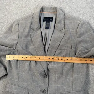 Banana Republic Women's Size 12 Gray Plaid Stretch Blazer Jacket Career Workwear thumbnail 7