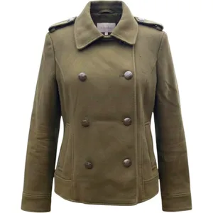 Banana Republic Military Pea Coat Olive Green Double Breasted Jacket Small thumbnail 1