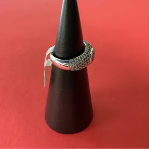 Bomb Party RBP6635 “Yours in a Heartbeat” LC Topaz on Rhodium Size 6 Ring NWT thumbnail 2