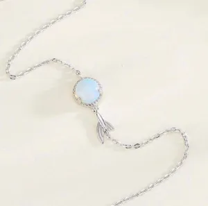 925 Sterling Silver Moonstone Charm Bracelet for Women thumbnail 3