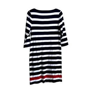Lauren Ralph Lauren navy white red striped sailor boat neck midi dress women's M thumbnail 5