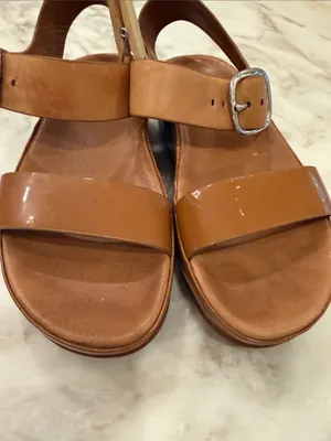 FitFlop Brown Leather Buckle Platform Sandals thumbnail 5