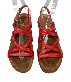 Dansko Jolie Red Leather Strappy Sandals Size 37 EU 6.5-7 US Comfort Resortwear thumbnail 1