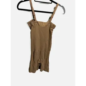 Tan Seamless‎ Mid Thigh Shapewear Bodysuit Firm Control XL Nude Brown thumbnail 5