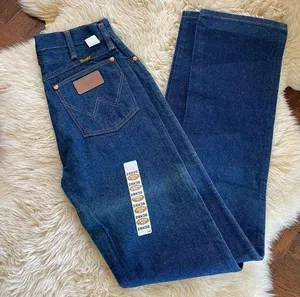 Deadstock vtg Wrangler denim 90s vintage jeans long inseam classic fit loose fit thumbnail 1