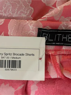 Blithe Strawberry Spritz Brocade Set NWT Med Pink Floral Crop Top Shorts Retro thumbnail 9