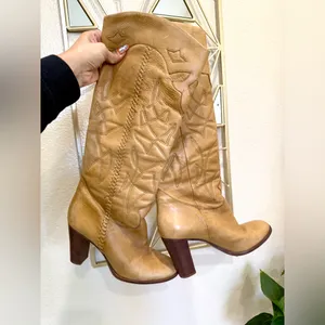 Retro Y2K Vintage Dani Tan Leather Boots size 7 thumbnail 6