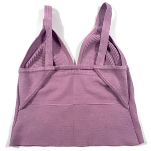 Free People Small Teagan Swit Cami Dawn Mauve Knit Ribbed Open Back Festival EUC thumbnail 3