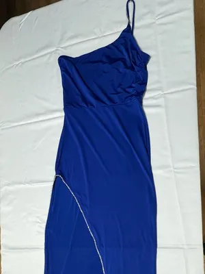Lucy In The Sky - Royal Blue One Shoulder Formal Gown - Size S - NEW Without Tag thumbnail 6