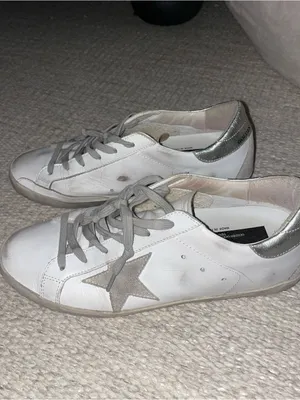 Golden Goose Women's Super-Star with silver heel tab and metal stud lettering thumbnail 5