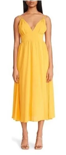 BB DAKOTA BY STEVE MADDEN Challi Midi Dress, Summer, Yellow, Medium (6-8),‎ NWT thumbnail 1