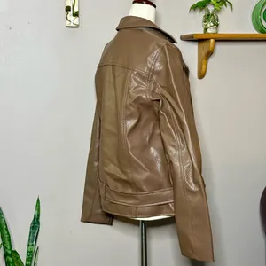 Old Navy Faux Leather Moto Jacket Women’s Size Medium thumbnail 4