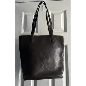 Vintage Guess Brown Triangular Turn Lock Pocket+Zip, Big Tote Shoulder Bag Purse thumbnail 6