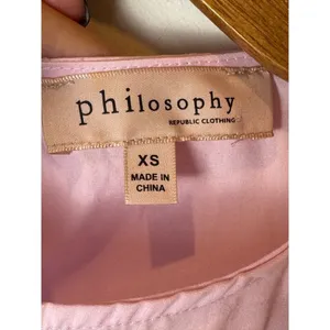 Philosophy Shirt Women XS Pink Cotton Pretty In Pink Pearl Bell Sleeve Top‎ thumbnail 7