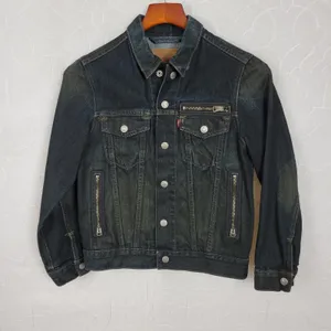Levis Red Tab Trucker Denim Jacket Womens Medium Dark Wash Snap Closure 2 Pocket thumbnail 13