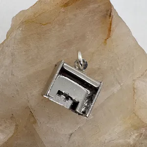 Vintage‎ Sterling Silver Piano Charm Rhodium Plated Musical Pendant 1.22g thumbnail 3