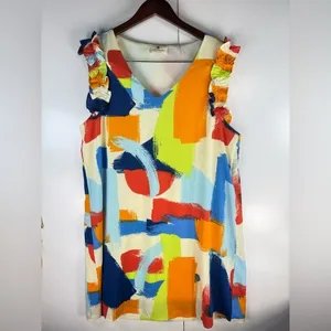 Betsey's‎ Boutique Shop paisley midi dress with flared sleeves Orange Xl thumbnail 4