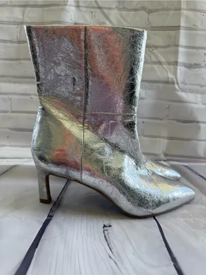 DV by Dolce Vita Gracie Metallic Silver Pointed-Toe Ankle Boots thumbnail 3