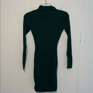 Hollister Long Sleeve Elegant Green Ribbed Knit Dress 071426 thumbnail 4