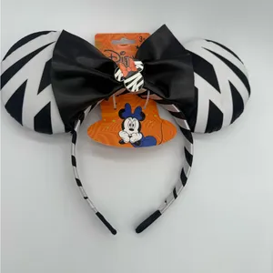 Disney Minnie Mouse Ears Halloween Black White Mummy Wrapped Headband Vacation thumbnail 5