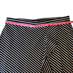Talbots Navy White Striped Ruffle‎ Hem Midi Skirt Career Casual Women thumbnail 5