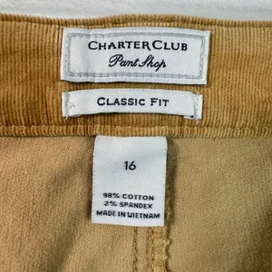Charter Club Classic Fit Corduroy Pants Warm Tan Toffe Straight Leg 16 thumbnail 4