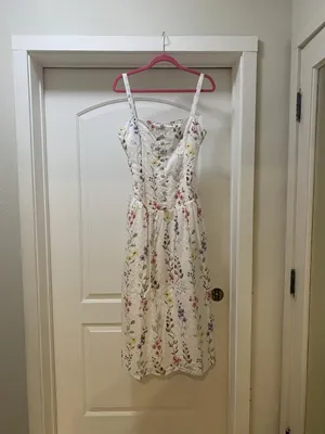 Hello Molly Whimsical Charm Maxi Dress Womens 8 White Floral Embroidered thumbnail 2