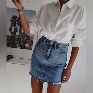 Paige Denim Blue Jean Denim Mini Skirt thumbnail 2