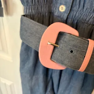 D.‎ Frank Denim Belted Jumpsuit Size 8 Blue thumbnail 6