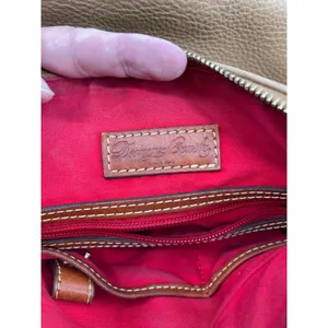 Dooney & Bourke Crossbody Bag‎ Leather Tan Brown Trim Zip Pocket Purse thumbnail 9