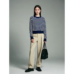 NWT J.Crew Relaxed Stripe Crewneck Sweater Womens Chunky Knit Nautical Fisherman thumbnail 6